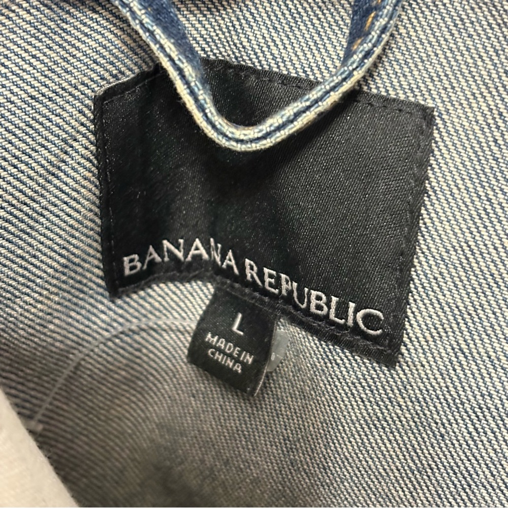 Banana Republic Classic Blue Denim 100% Cotton Jacket Sz L - Picture 4 of 7
